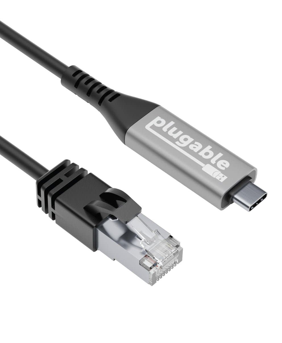Plugable USBC-E1000, USB-C Gigabit Ethernet Cable, 2 m, 1000 Mbit/s