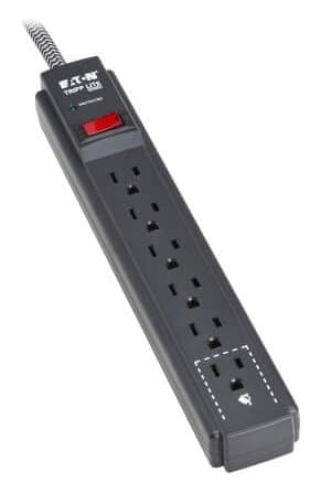 Eaton 6-Outlet Surge Protector, 1500J, 25ft Braided Cord, 5-15R Outlets
