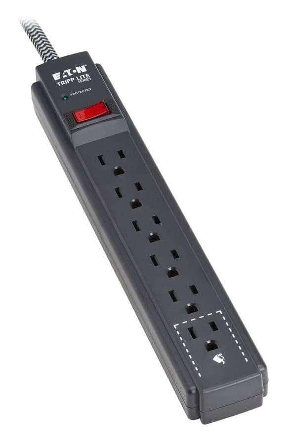 Eaton 6-Outlet Surge Protector, 1200 Joules, 5-15R, 20 ft Braided Cord