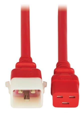 Eaton PDU Power Cords C19 P-Lock C20 Heavy-Duty 20A 12 Awg 6ft Red 6PACK