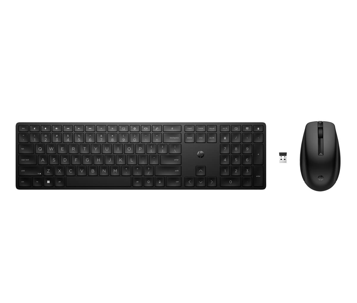 HP 655 Wireless Keyboard/Mouse Combo, Full-Size, Membrane, Black