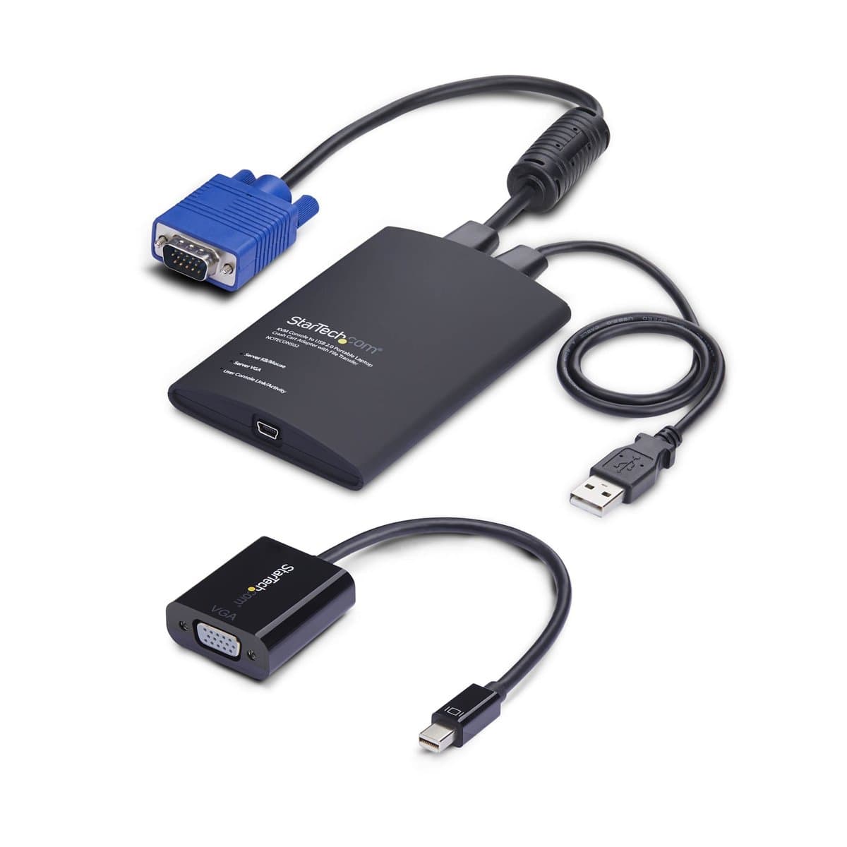 StarTech Crash Cart Adapter, KVM Console, 1920×1200, USB/VGA/Mini DP
