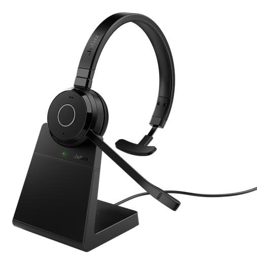Jabra Evolve 65 TE Mono Headset, Wireless Bluetooth, 30m Range, 16h Battery