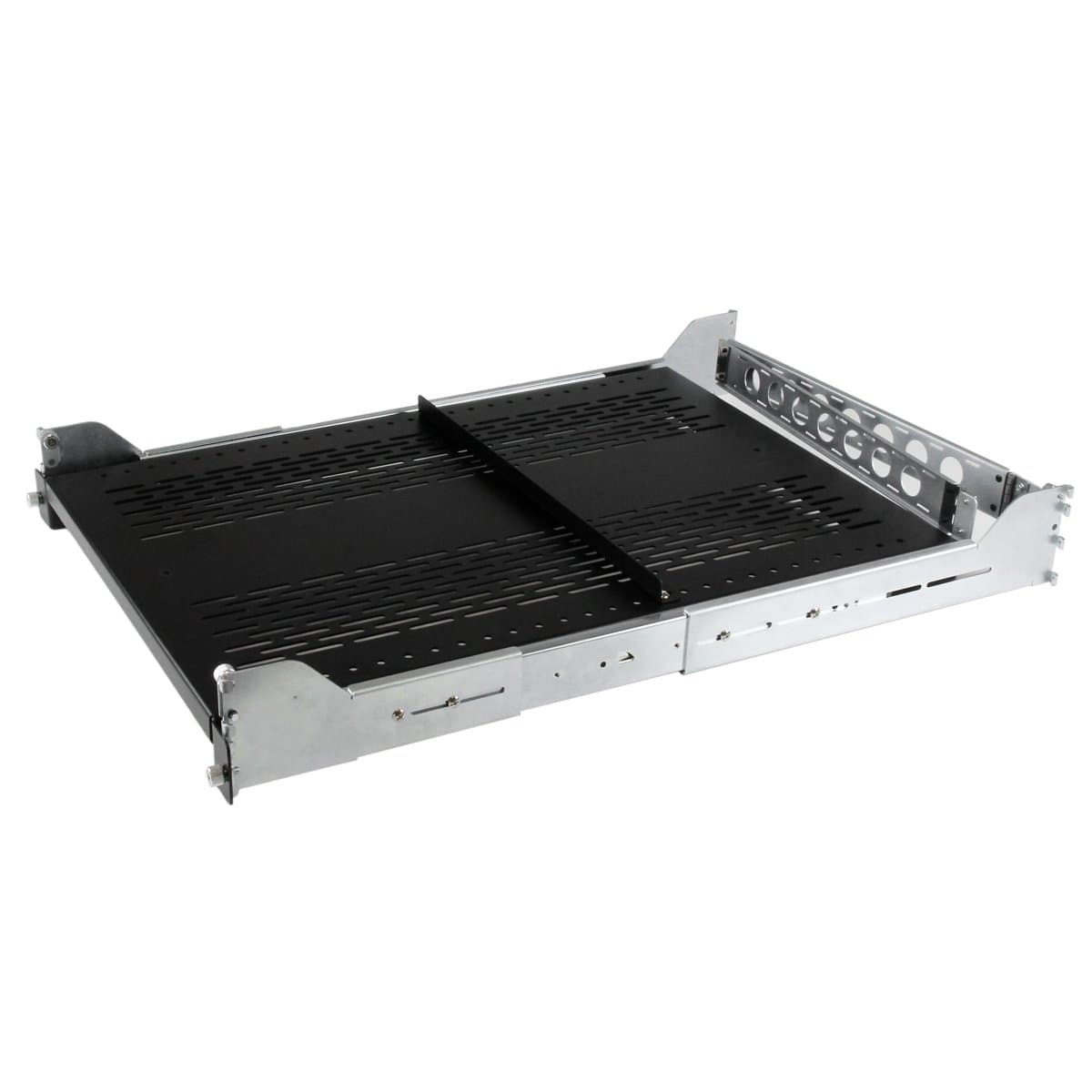 StarTech 2U Sliding Server Rack Shelf, Vented, 27.7–31.6 in, 50 lb, Steel