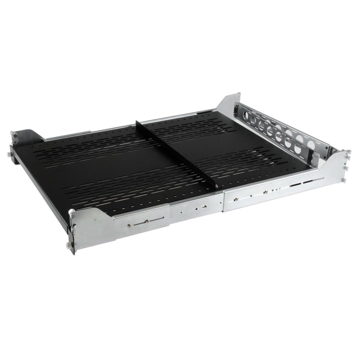 StarTech 2U Sliding Rack Shelf, 19" Mounting, 27.6–31.6" Depth, 110 lbs Capacity