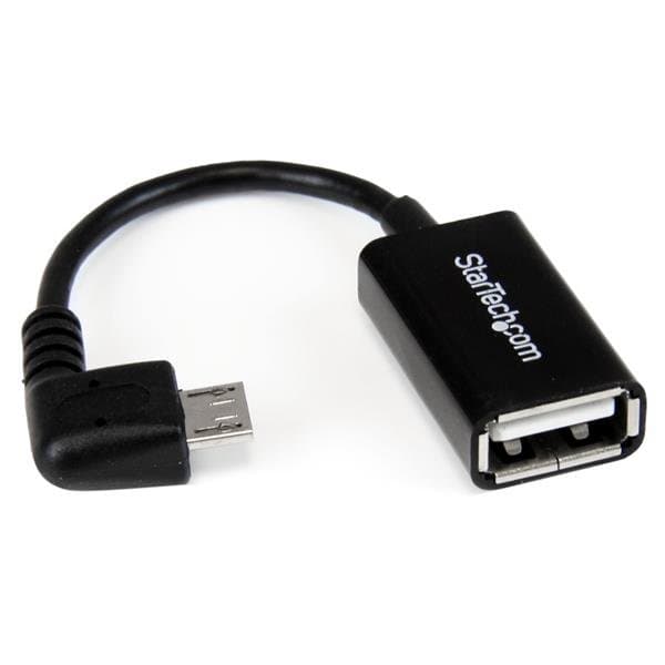 StarTech Micro USB OTG Adapter, Cable, 5 in, Right Angle