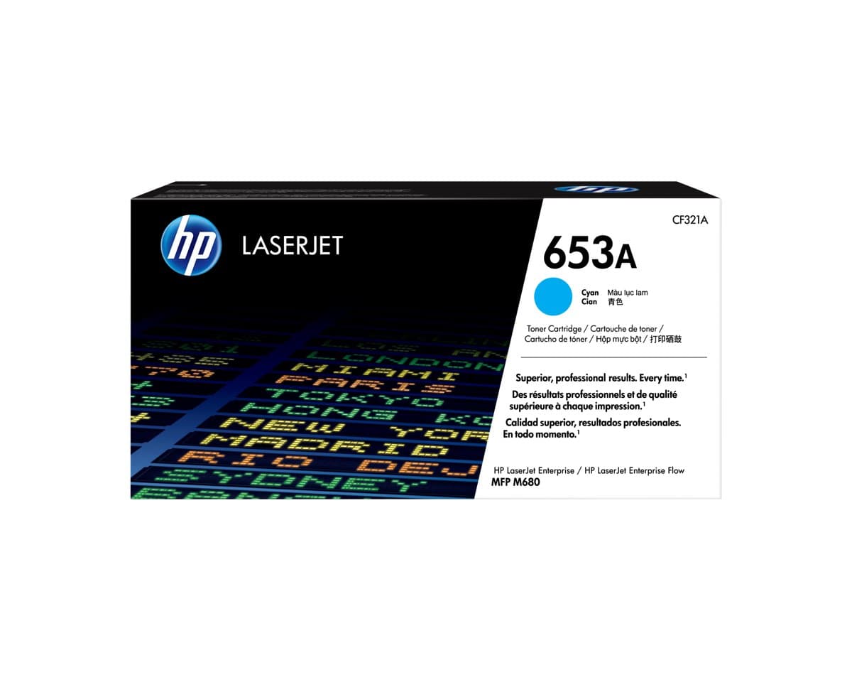 HP 653A Cyan Original LaserJet Toner Cartridge, 16500 Page Yield