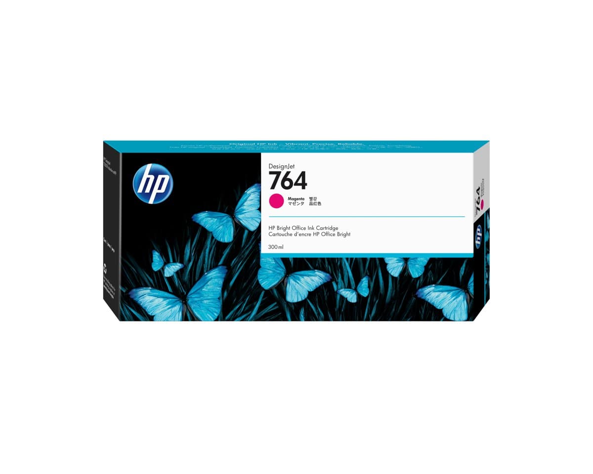 HP 764 Magenta Ink Cartridge, 300-ml, Thermal Inkjet, DesignJet T3500
