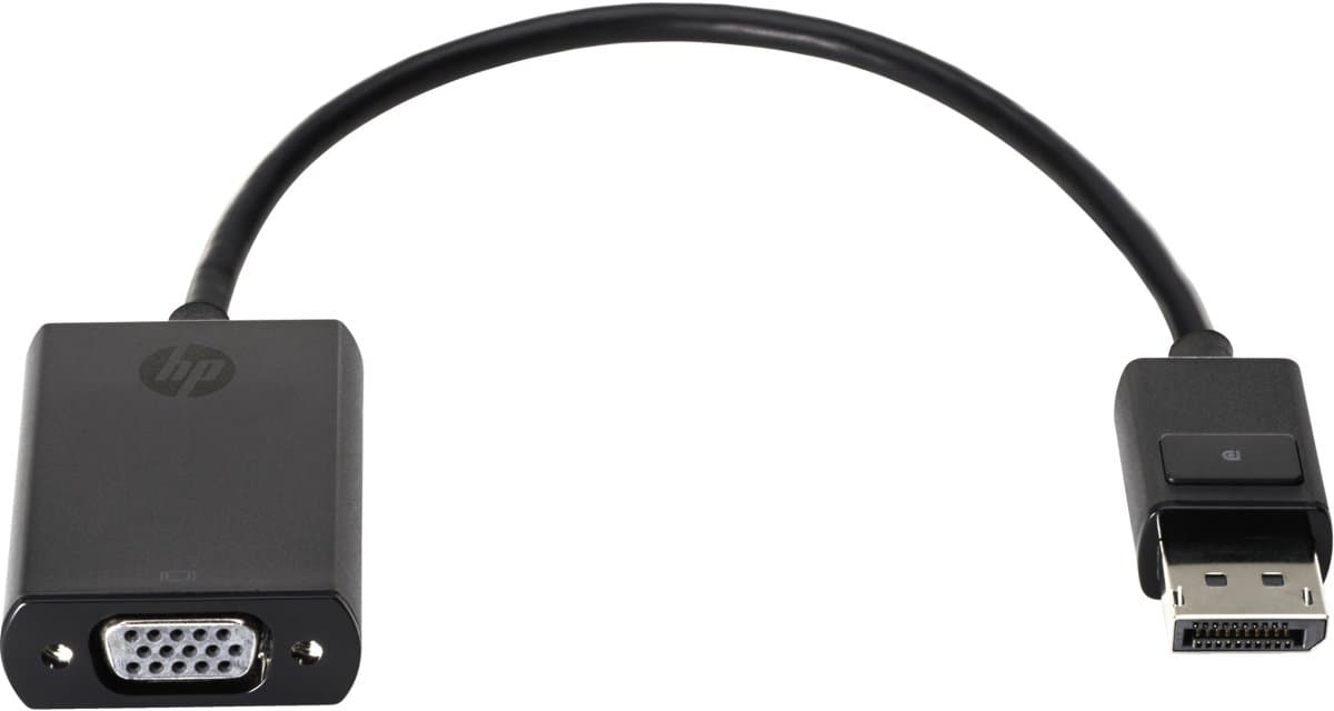 HP DisplayPort to VGA Adapter, 0.2m Cable, D-Sub Female, Copper