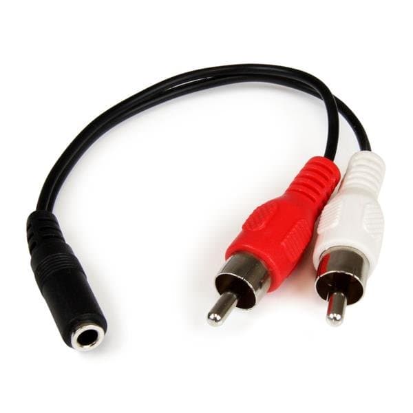 StarTech 3.5mm to RCA Stereo Audio Cable, 6 inches, Nickel Plated