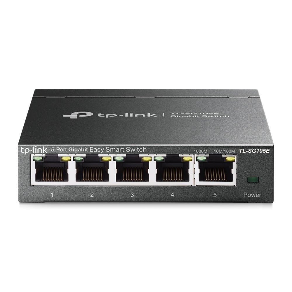 TP-Link TL-SG105E 5-Port Gigabit Smart Switch, Managed L2, 8192 MAC Entries, 5 V DC