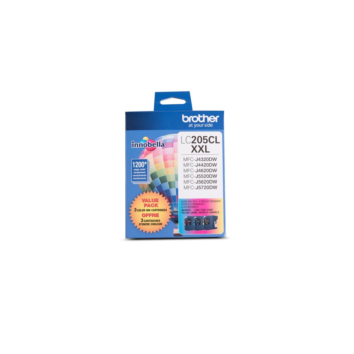 Brother LC-2053PKS, 3-Pack Ink Cartridges, Cyan/Magenta/Yellow, Super High Yield