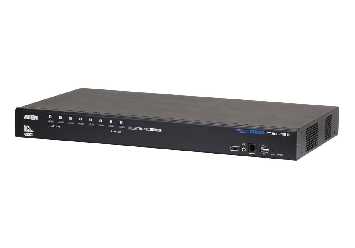 ATEN CS1798 8-Port HDMI KVM Switch, 1920×1200, 60Hz, 1U Rackmount
