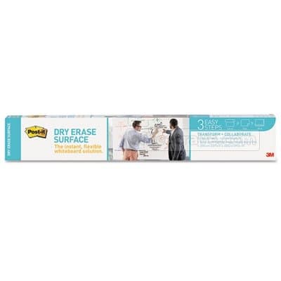 3M Post-it Dry Erase Surface, 3ft × 2ft, White, Stain-Proof