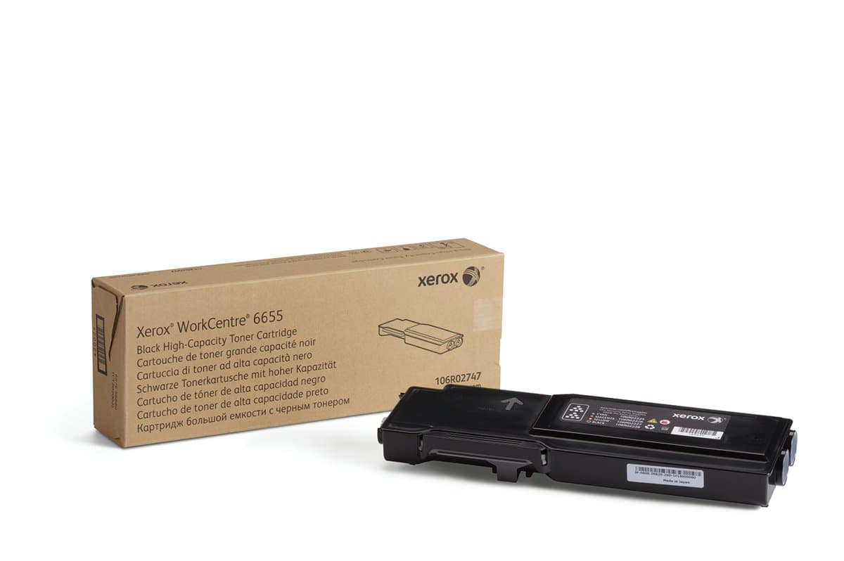Xerox 106R02747 Black Toner Cartridge, 12000 Pages, High Capacity, WorkCentre 6655/6655i