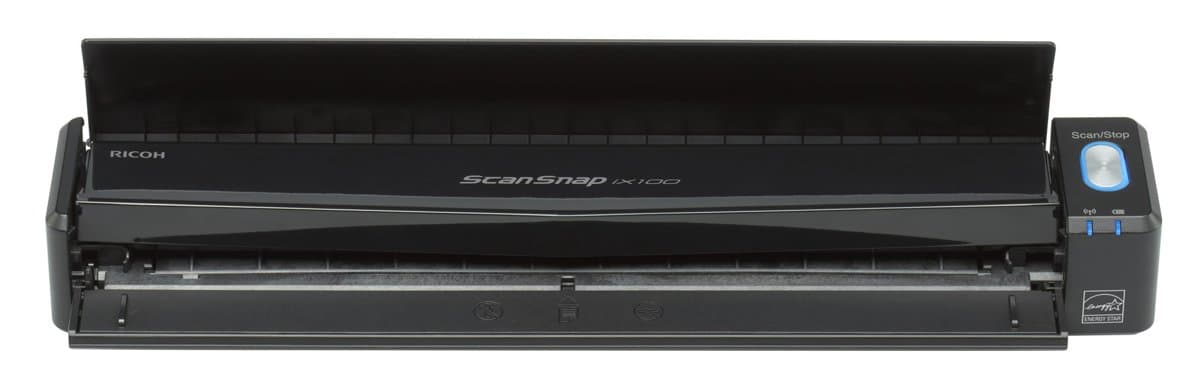 Ricoh ScanSnap iX100 Mobile Scanner, 600×600 DPI, 5.2 ppm, Wi-Fi, Battery