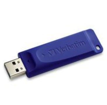 Verbatim 128GB USB 2.0 Flash Drive, Capless, Blue, 5-Year Limited Warranty