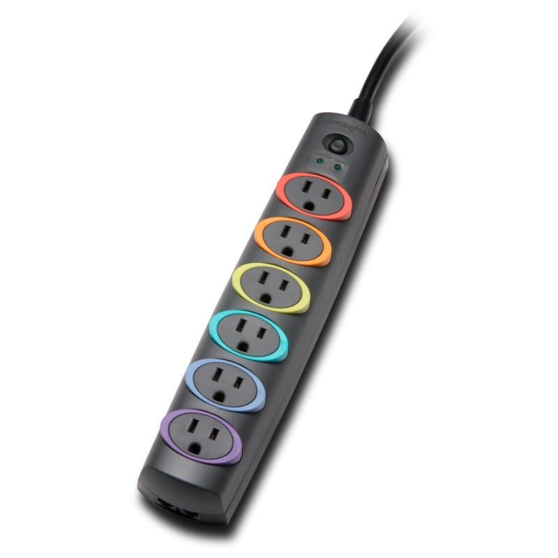 Kensington SmartSockets Premium Surge Protector, 6 Outlets, 1260J, 8 Feet