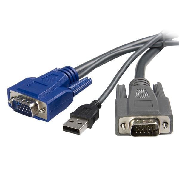 StarTech 6ft Ultra-Thin 2-in-1 KVM Cable, USB and VGA, Black