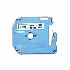 Brother M131 1/2in Label Tape, Black on Clear, 26.2 ft, Transparent