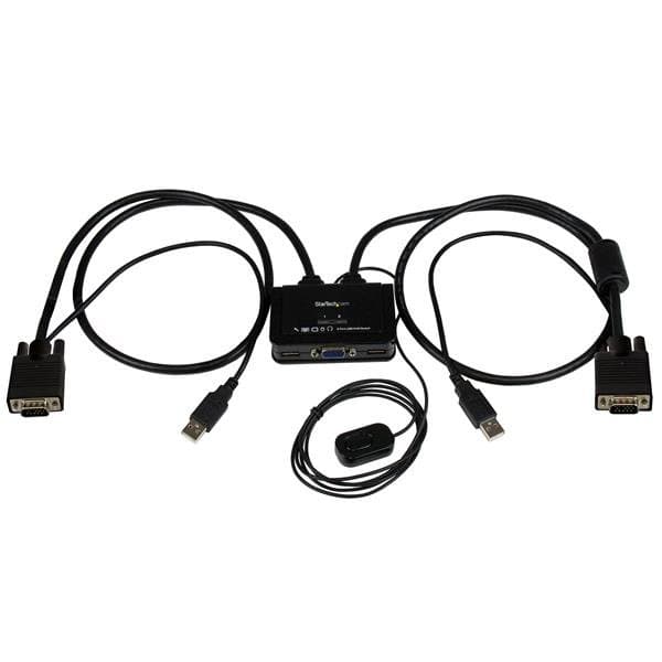 StarTech 2-Port VGA KVM Switch, USB Powered, 2048×1536 Resolution, Remote Control