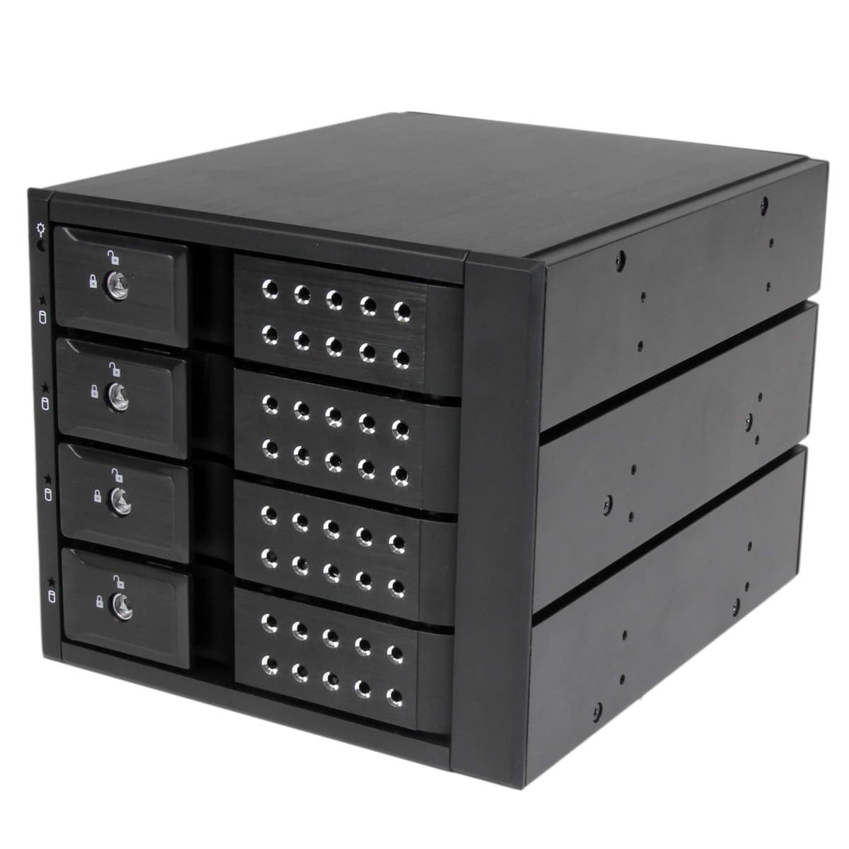 StarTech 4 Bay Hot Swap Mobile Rack, 3.5in SATA/SAS, 6 Gbps, Trayless Backplane
