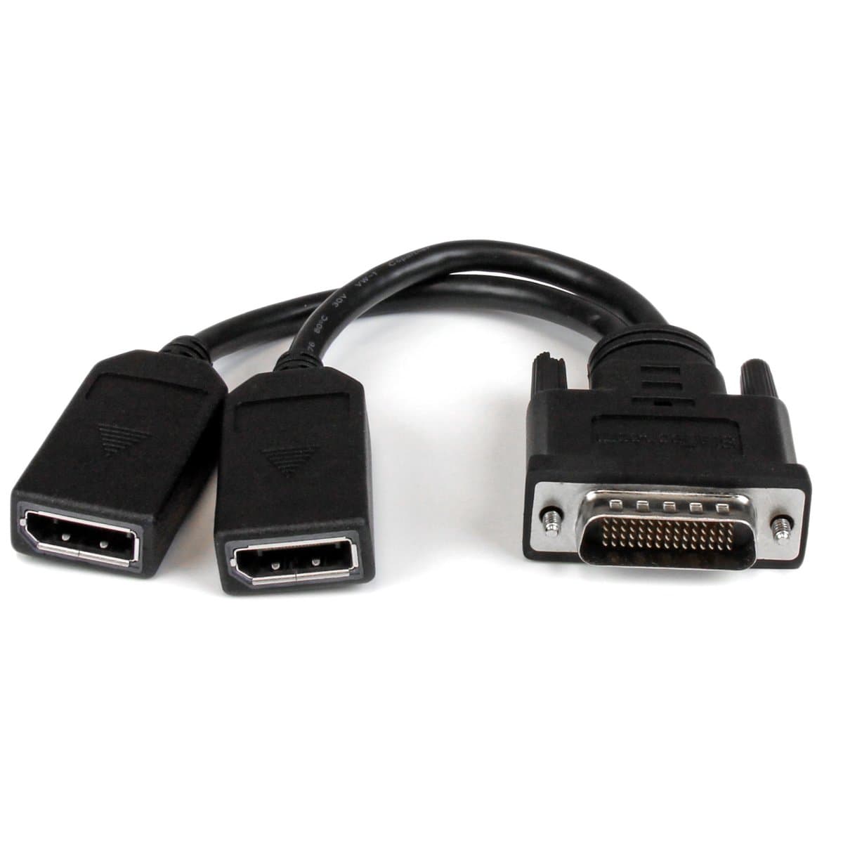 StarTech DMS-59 to Dual DisplayPort Adapter Cable, 8in, 4K, DP 1.2, HBR2