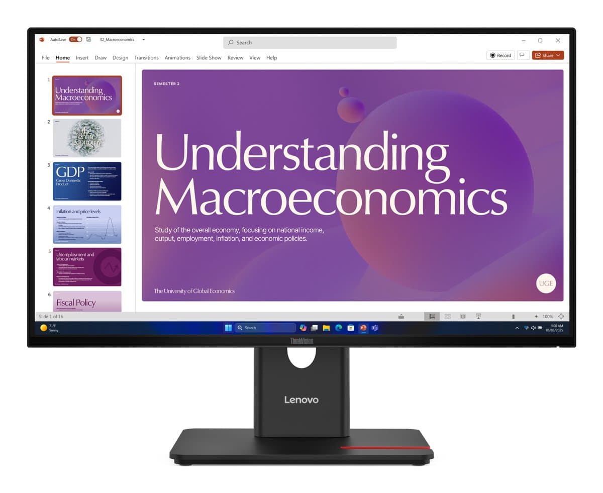 Lenovo ThinkVision T24D-40, 23.8" Full HD, 1920×1080, 6ms Response