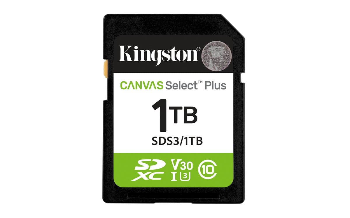 Kingston Canvas Select Plus Gen3 1TB SDXC, 150MB/s, Class 10, UHS-I U3 V30