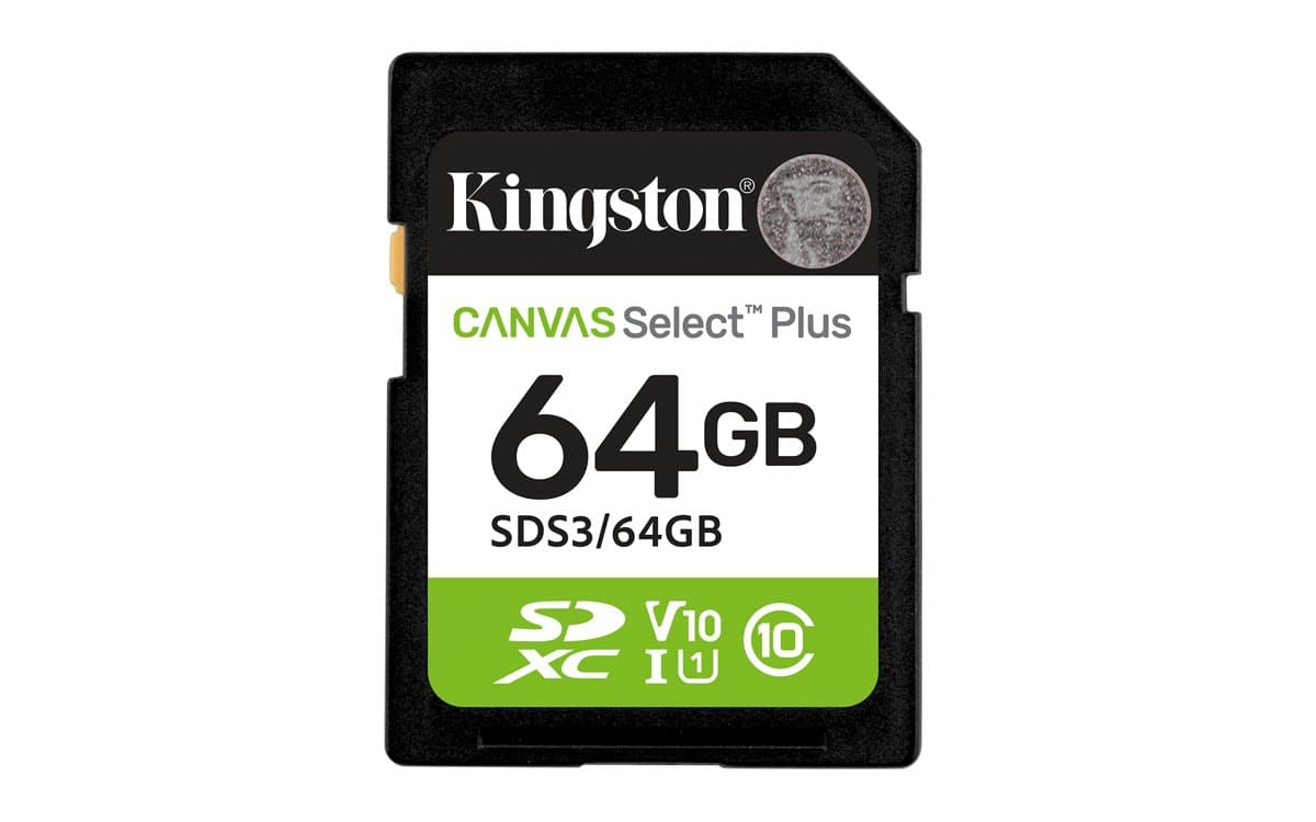 Kingston Canvas Select Plus Gen3, 64GB SDXC Card, 100MB/s, Class 10