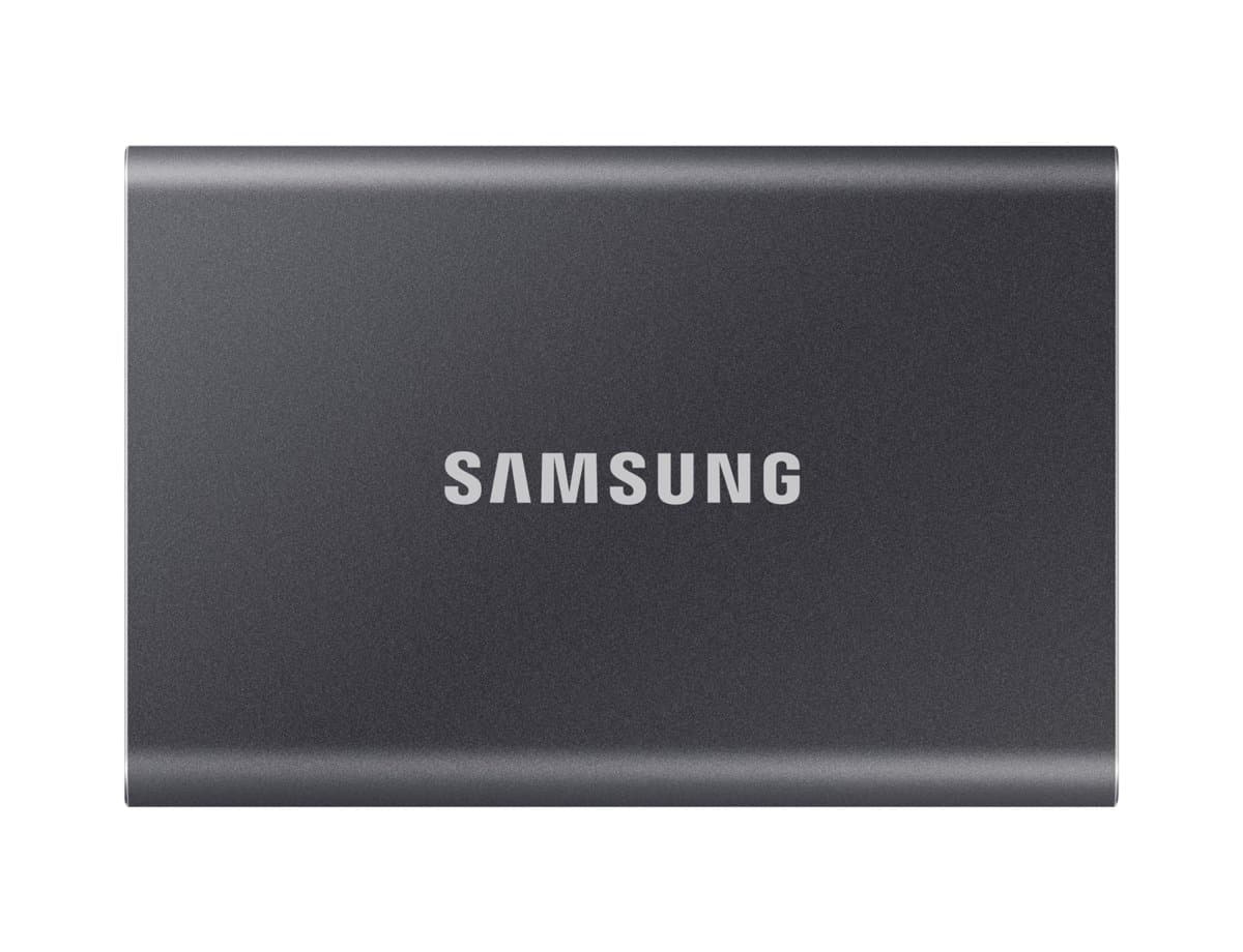 Samsung T7 Portable SSD, 2TB, USB 3.2 Gen 2, 1050 MB/s, Titanium