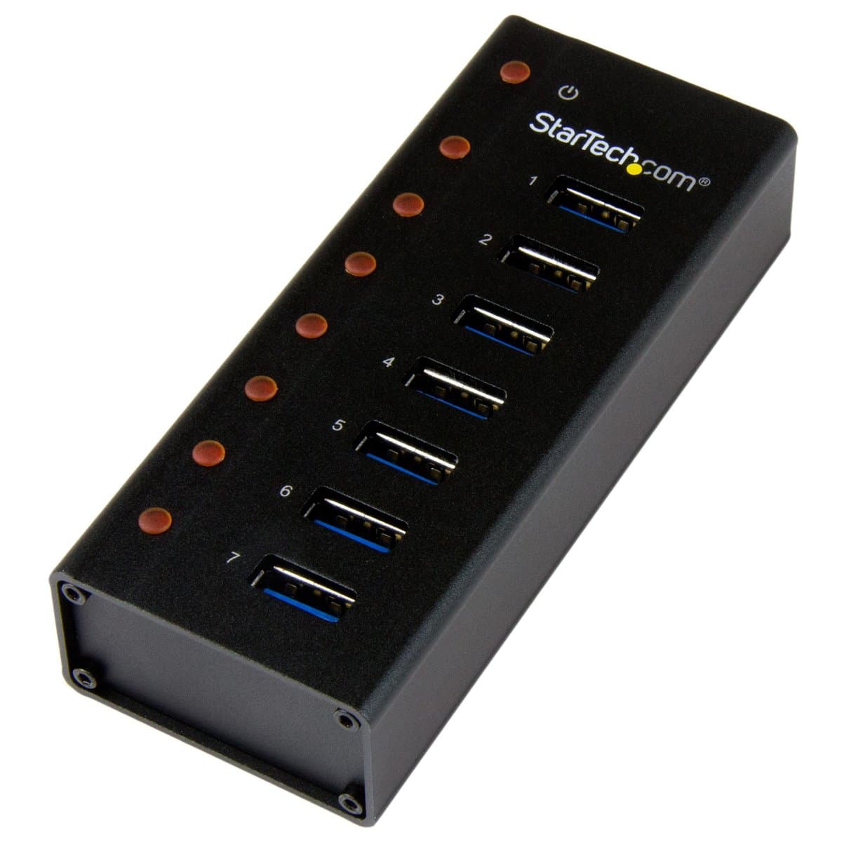 StarTech 7-Port USB 3.0 Hub, 5Gbps, Metal Enclosure, Desktop/Wall-Mountable