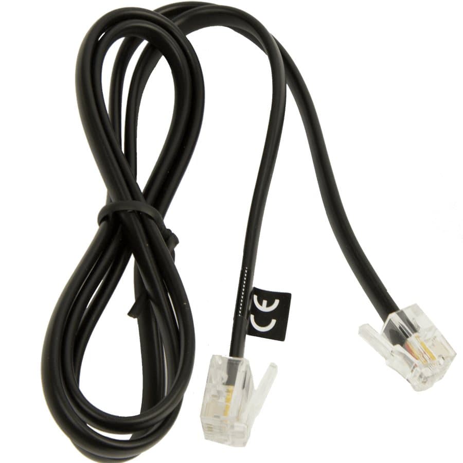 Jabra RJ-9 4P4C to RJ-6 6P4C Connector Converter, Male/Male, Black