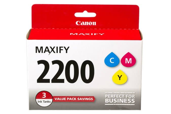Canon PGI-2200 3-Color Multi Pack, Cyan/Magenta/Yellow, Pigment-based Ink, Smudge-proof