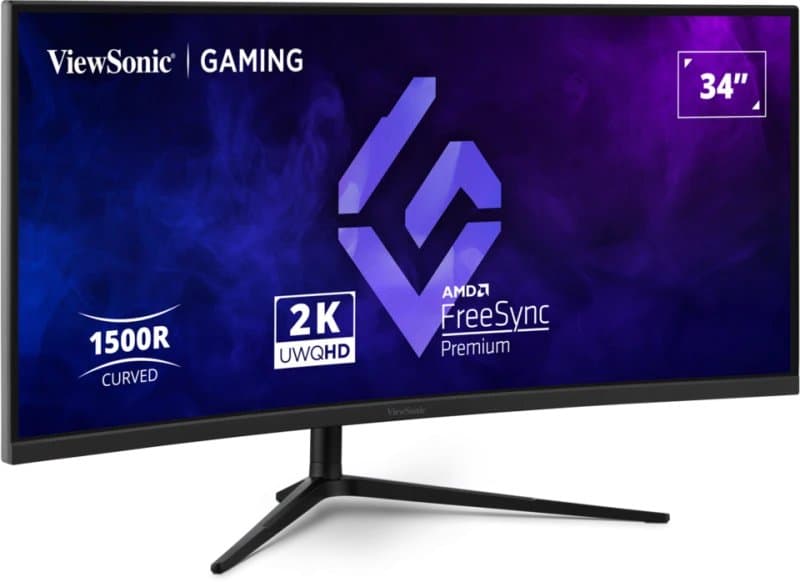 ViewSonic 34in 21:9 Curved Gaming Monitor With 1440p 1ms 180Hz FreeSync Premi