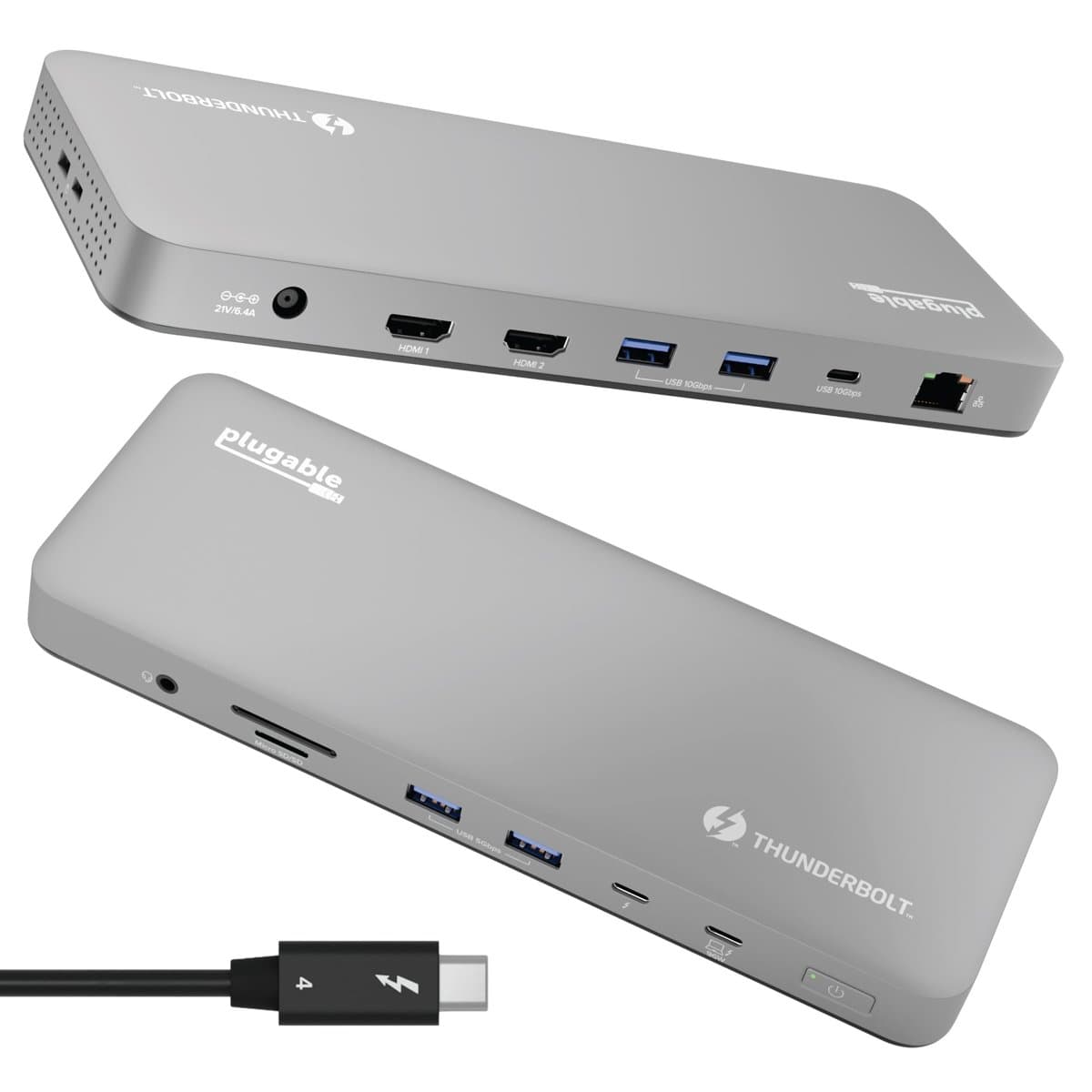 Plugable Docking Station Tbt4 Usb4 Dual HDMI Display