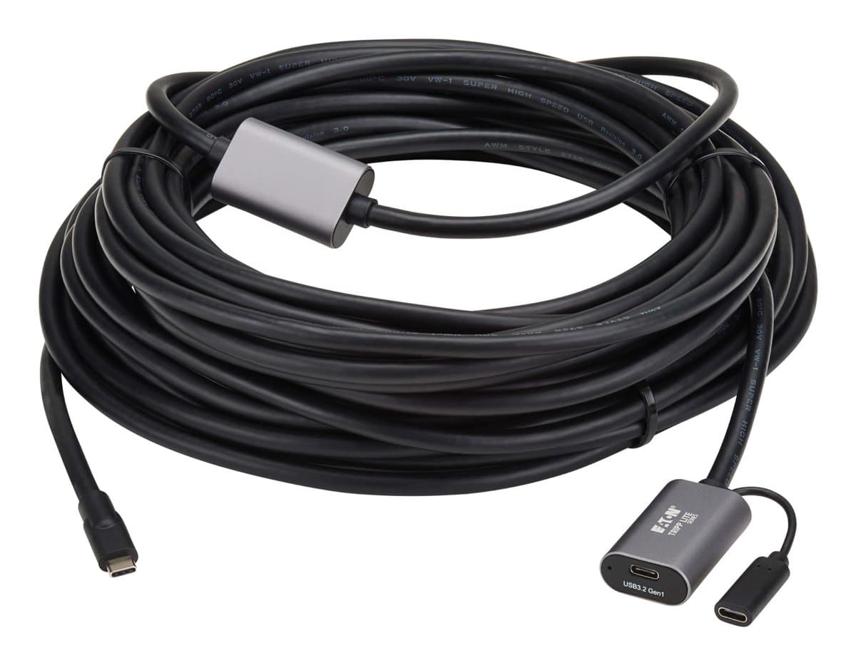 Eaton USB 3.2 Gen 1 Active Extension Cable, USB-C to USB-A, Charging Support