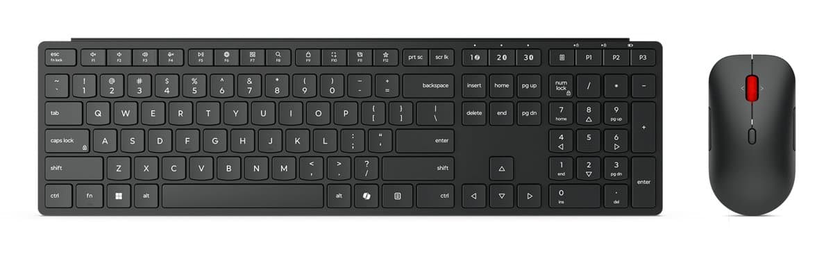 Lenovo Multi WL Pro 6000, Full-Size Wireless Keyboard and Mouse, Bluetooth 5.3