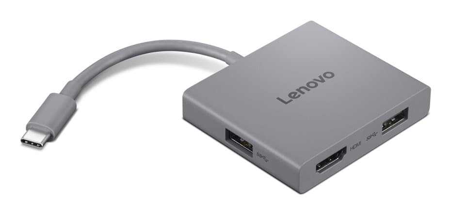 Lenovo USB-C 4-in-1 Hub Gen 2, USB 3.2 Gen 1, 5 Gbit/s, 4K Video, 3.5 mm Audio