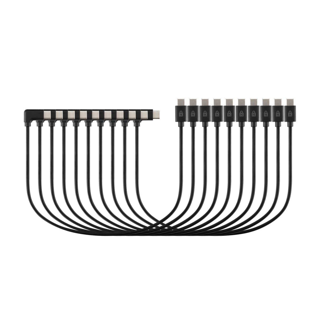 Kensington USB-C Charging Cable Set, 10-Pack, 30 cm, 3A, 18W