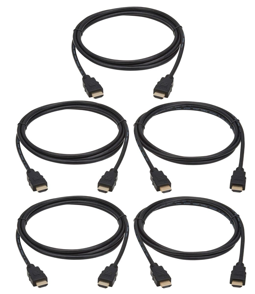 Eaton High-Speed 4K HDMI Cables (M/M) 4:4:4 6FT. (1.8 M) Black 5 Pack