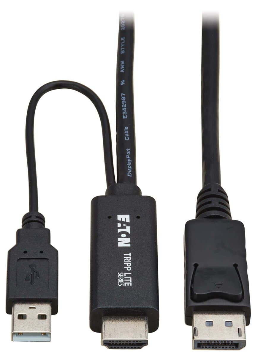 Eaton HDMI to DisplayPort Active Adapter, 4K 60Hz, USB Powered, 1m