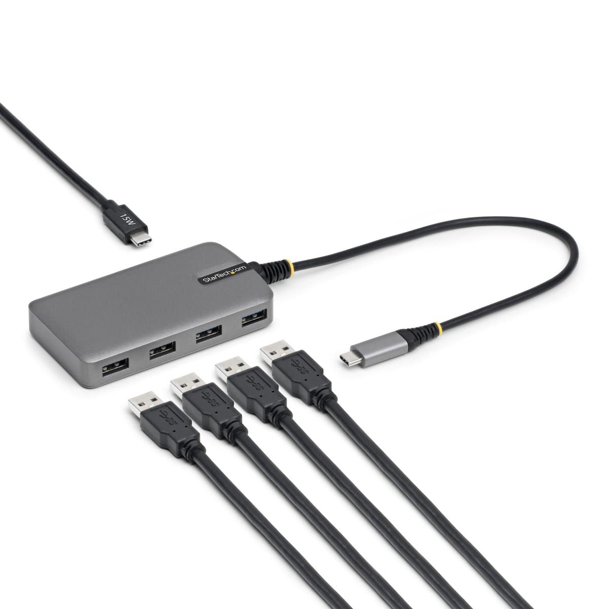 StarTech 4-Port USB-C Hub, 5 Gbps, USB-A Ports, Bus Powered