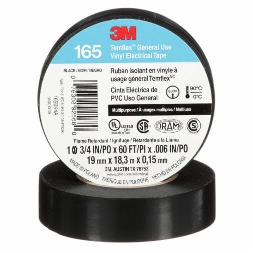 3M Temlex Vinyl Electrical Tape 3/4INX60FT Black