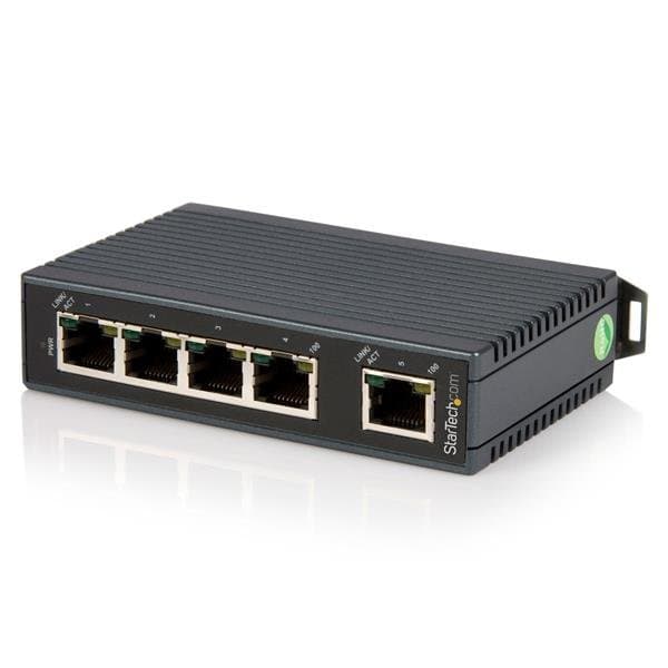 StarTech 5-Port Industrial Ethernet Switch, 10/100 Mbps, Unmanaged, DIN Rail