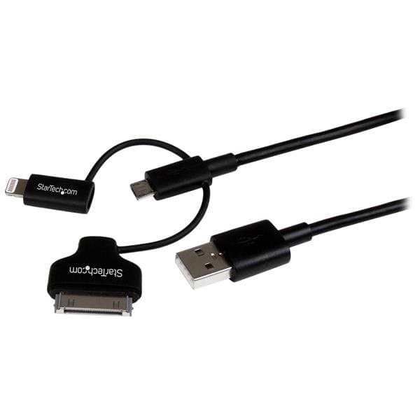 StarTech 3-in-1 Charging Cable, Lightning/Micro-USB, 1m, USB 2.0, MFi Certified