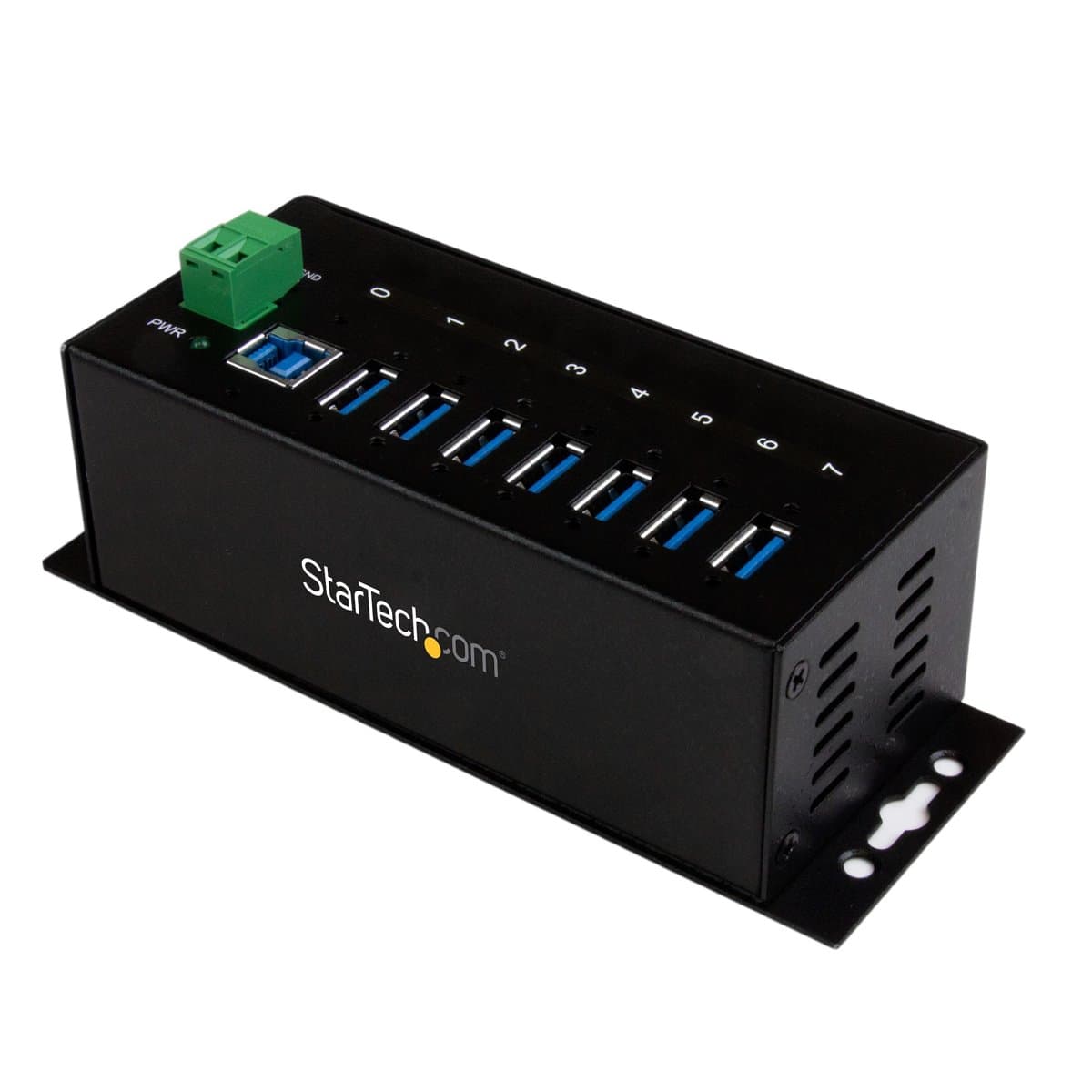 StarTech 7-Port Industrial USB 3.0 Hub, 5Gbps, Metal, DIN Rail Mountable, ESD Protected