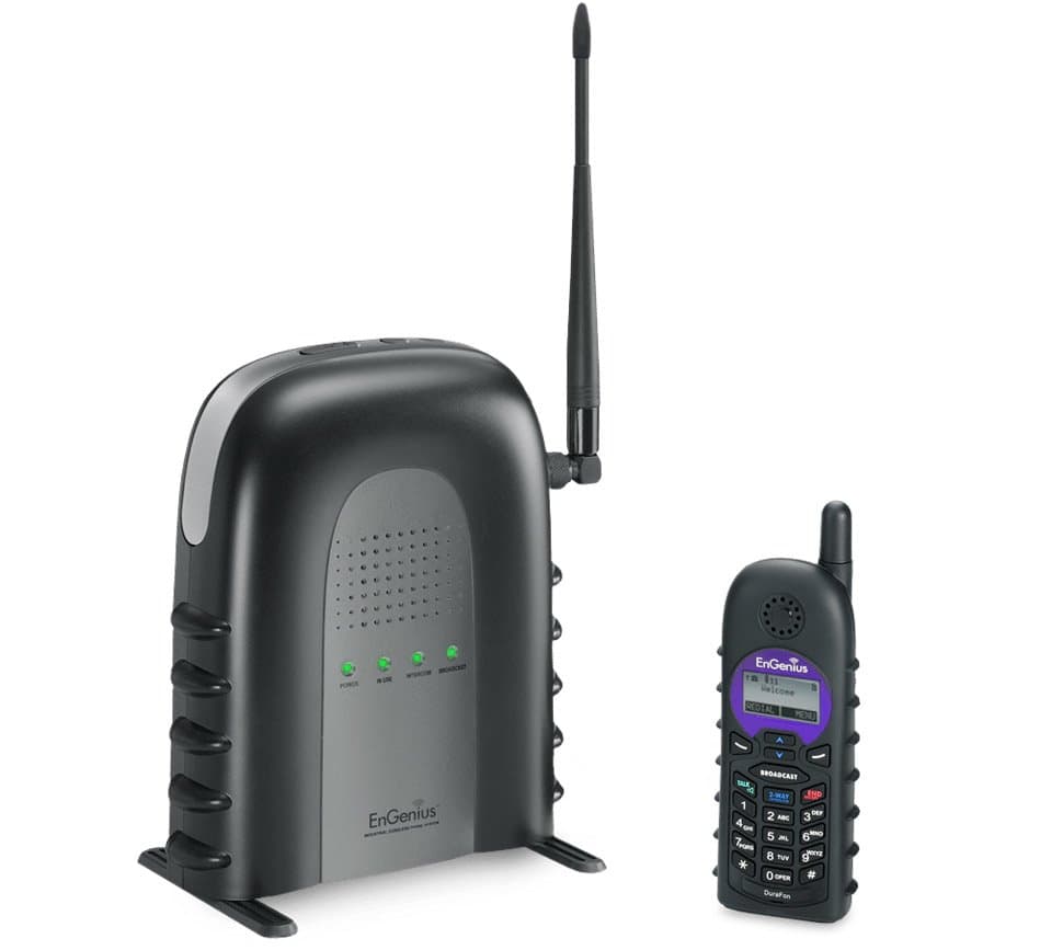 Engenius DuraFon SIP Long-Range DECT Cordless Phone, 10-Handset System, 50-Entry Phonebook