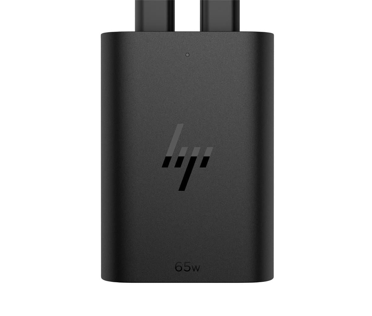 HP 65W GaN USB-C Laptop Charger, 65W Output, Dual Port, Black