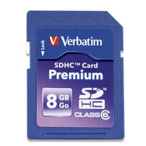 Verbatim Premium SDHC Card, 8GB, UHS-I, Class 10, 20 MB/s Speed